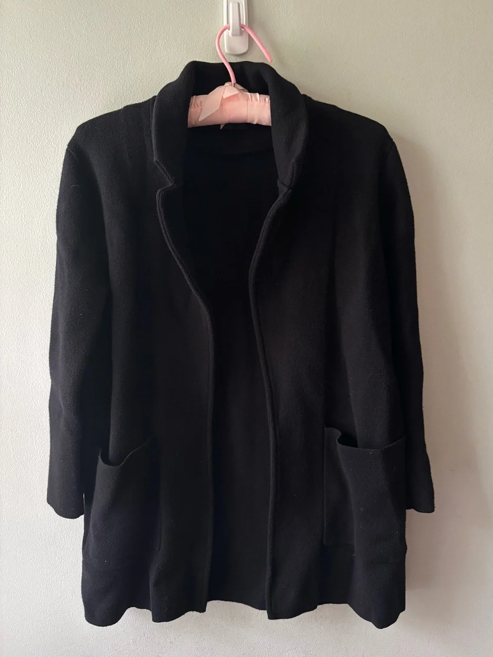 J. Crew Sophie Cardigan Blazer Black Merino Wool  XS Minimalist